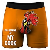 economico Animali &amp; Uccelli-Per uomo Gallo Pulcino Gergo divertente Boxer elasticizzati Costume nuoto a pantaloncino Pantaloncini da bagno boxer Divertente Casuale Casa Vacanza al Mare Fascia Elastica Traspirante Biancheria