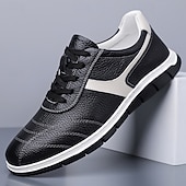 abordables Zapatillas Informales-Zapatillas casuales de piel sintética para hombre: zapatos ligeros y cómodos para caminar, viajes, salidas diarias y ropa de calle informal.