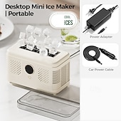 baratos eletrodomésticos-Máquina de gelo de mesa mini, máquina de gelo portátil para bancada, ideal para casa, escritório e trailers, produz gelo rapidamente em 10 a 15 minutos, máquina de gelo compacta com capacidade para