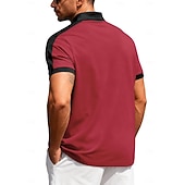 abordables Polo classique pour homme-Homme Polo Chemise de golf Occasionnel Sports Classique Manche Courte Mode Frais Bloc de Couleur Boutons Été Printemps Printemps &amp; Automne Coupe régulière Noir Blanche Rouge Bordeaux Kaki Gris Claire
