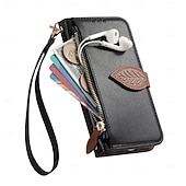 billige 2026 Samsung Galaxy S26-serien-telefon Etui Til Samsung Galaxy S26 S26 Pluss S26 Ultra Lommebok-kortveske Flip deksel Glidelås med håndleddsstropp Støtte Kontor / Bedrift TPU PU lær