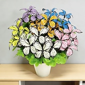 levne Umělé květiny-6 svazků motýlích květin s různými barvami, venkovní simulace plastových dekorativních květin, limitovaná edice motýlích kyticí pro domov, hotel, kancelář, svatbu, večírek, zahradu, verandu, chatu,