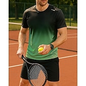 billiga Herrskjorta-Herr Grafisk Sportset Skjortor &amp; Shorts Tennisset 2 Kort ärm Svettavvisande Fuktabsorberande Andningsfunktion Tennis Golf Pickleball Röd Blå Grön Tenniskläder