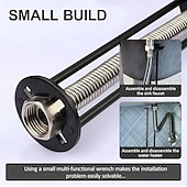 economico Strumenti di misurazione e misurazione-Chiave professionale per lavabo 2 pezzi - lavello multifunzione &amp;strumento di installazione del rubinetto, chiave per tubi con testa girevole per spazi ristretti sotto il lavandino