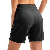 economico Pantaloncini Bermuda-Per donna Bermuda Chinos Shorts Vacanza Streetwear Casual Corto Vita media Tinta unica Tasca Fascia Elastica Comodo Traspirante Elasticizzato Quotidiano All'aperto Palestra Verde acqua Nero Rosa