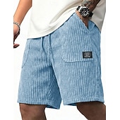 economico Pantaloncini casual-Per uomo Shorts Pantaloncini casual Pantaloncini di velluto a coste Tasca Semplice Comodità Traspirante Corto Casuale All'aperto Vacanza Vacanza Streetwear Nero Bianco Inelastico