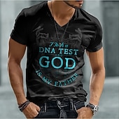  Camiseta bíblica para hombres hice una prueba de ADN y Dios es mi padre cristiana religiosa divertida Jesús fe camiseta de cuello en V gráfica ajustada regalo de ropa para la iglesia