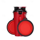 economico Ciotole e Bottiglie da Viaggio-Set composto da 1 tazza per acqua/cibo + 2 ciotole pieghevoli. Borraccia da viaggio per cani con ciotola pieghevole, contenitore per cibo per animali domestici 2 in 1 con ciotola pieghevole. Ciotola