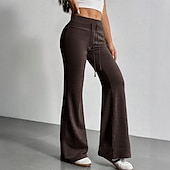 abordables Pantalones de pierna recta-Mujer Pantalones de Deporte Pantalones Pantalones de verano Pantalones casuales Vacaciones Moda Casual / Diario Longitud total Alta cintura Plano Correa Cintura elástica Pierna recta Comodidad Suave