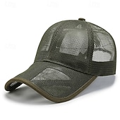 cheap Caps, Hats &amp; Visors-Baseball Cap Running Cap Sun Hat Unisex Cap Running Cap Solid Colored Sun Protection Windproof Quick Dry for Tennis Baseball Running Summer Spring Dark Grey Black Army Green