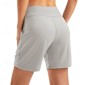 economico Pantaloncini Bermuda-Per donna Bermuda Chinos Shorts Vacanza Streetwear Casual Corto Vita media Tinta unica Tasca Fascia Elastica Comodo Traspirante Elasticizzato Quotidiano All'aperto Palestra Verde acqua Nero Rosa