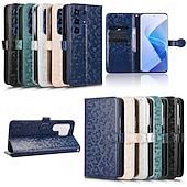 billige 2026 Samsung Galaxy S26-serien-telefon Etui Til Samsung Galaxy S26 S26 Pluss S26 Ultra Lommebok-kortveske Magnetisk Helkroppsbeskyttende med nøkkelbånd Kontor / Bedrift Geometrisk mønster TPU