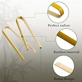 رخيصةأون أدوات وأجهزة المطبخ-٥٠ قطعة من الملاقط الخشبية، أدوات طبخ للاستخدام مرة واحدة، ملاقط صغيرة من الخيزران، ملاقط طبيعية للخبز والتحميص، أدوات شواء، تستخدم في محلات الشاي والقهوة، أواني طهي للشواء، مشابك طعام.