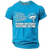 preiswerte Morsomme T-skjorter for menn-Men's FOUND AN EARLY PICTURE OF ME Funny Born Winner Graphic T-Shirt Sperm Parachute Cartoon Joke Tee Smart Player Humor Creative Gag Gift Short Sleeve Casual Designer Clothing Apparel S M L XL XXL XX