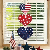  1 sada dřevěných cedulí s orlem k 250. výročí amerického Dne nezávislosti, vintage kulatý závěs na dveře, vlastenecká bytová dekorace s motivem USA, ideální pro 4. července, Den památky nezávislosti a