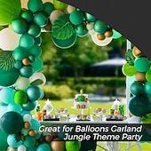 levne Umělé rostliny a zeleň-108 kusů palmových listů, umělých tropických monster - 6 druhů, velkých, malých, zelených, umělých palmových listů se stonky pro safari, džungli, havajskou luau, párty, dekoraci stolu, svatební,