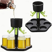 ieftine Ustensile Bucătărie &amp; Gadget-uri-Dozator de băuturi pentru 6 sticle cu suport – vin pentru petreceri în barul de acasă &amp;dozator de whisky, servitor de băuturi cu flux multiplu, turnare uniformă, perfect pentru petreceri tematice