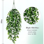 levne Umělé rostliny a zeleň-8 ks umělých závěsných rostlin o výšce 2,7 stopy, umělé rostliny odolné proti UV záření, umělé révy, umělá dekorace pro vnitřní a venkovní párty, stěnu, verandu, svatební dekorace