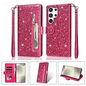 cheap 2026 Samsung Galaxy S26 Series-Phone Case For Samsung Galaxy S26 S26 Plus S26 Ultra Wallet Case Zipper Full Body Protective Kickstand Color Gradient sky PU Leather