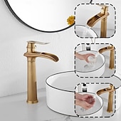 Недорогие Смесители для раковины в ванной-Ванная раковина кран - Классический Старая латунь Внешнее крепление Одной ручкой одно отверстиеBath Taps