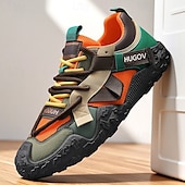 tanie Casualowe sneakersy-męskie buty sportowe typu adventure trail z wielokolorowymi paskami, oddychające i wytrzymałe, idealne na piesze wędrówki, sporty na świeżym powietrzu i do codziennego użytku