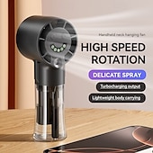 billiga Handhållna fläktar-USB-uppladdningsbar dimfläkt, bärbar handhållen minifläkt, höghastighetsfläkt, nano-dimkylning, perfekt för män och kvinnor, resor, camping och utomhusbruk