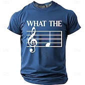 voordelige Muziek &amp; Instrument Grafische T-shirts-Heren T-shirt met muziekwoordspeling, vioolsleutel, humoristische, sarcastische en originele print, sportief, normale pasvorm, cadeau voor muzikanten, muziekleraar, casual, designer kleding, maten S,