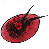 ieftine fascinatoare-Palarioare Sinamay Nuntă Zi de Naștere Epocă Drăguţ Retro Cu Pene Diadema Articole Pentru Cap