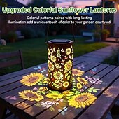 abordables Luces de camino y linternas-Farol solar exterior impermeable colgante, diseño retro hueco con proyección de mariposa, decoración LED para jardín, patio, regalo para mujeres, mamá y abuela.