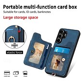 cheap 2026 Samsung Galaxy S26 Series-Phone Case For Samsung Galaxy S26 S25 Edge S24 S23 FE S22 Plus  Ultra A56 A36 A26 A16 A06 Wallet Case with Wrist Strap Shockproof TPU PU Leather