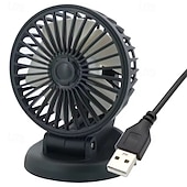 voordelige Autofanaten-Autoventilator, 12V sigarettenaansteker- of USB-voeding voor in de auto, opvouwbare dashboardventilator met 360° rotatie, krachtige koelventilator met 5 bladen voor auto, vrachtwagen, SUV, camper,