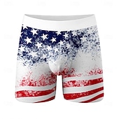  Herre 4. juli USAs 250-årsjubileum USAs flagg Elastiske boksershortser Badeshorts Boxer badeshorts Patriotisk Avslappet Hjem Strandferie Elastisk midje Fukttransporterende Pustende undertøy Designer