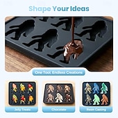 baratos Formas para Bolos-Forma de gelo Pé Grande, formas de gelo Pé Grande, cubo de gelo de silicone Sasquatch com 6 cavidades &amp;Bandeja de picolés para drinks de Halloween com uísque, fácil de desenformar. &amp;Pode ser lavado na
