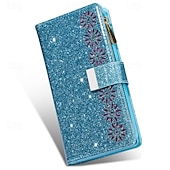 cheap 2026 Samsung Galaxy S26 Series-Phone Case For Samsung Galaxy S26 S26 Plus S26 Ultra Wallet Case Zipper Full Body Protective Kickstand Color Gradient sky PU Leather