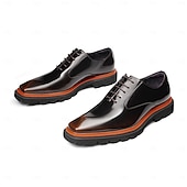 abordables Chaussures de Costume Classiques-Chaussures derby classiques pour hommes, 100 % cuir de première qualité, finition polie, confortables et élégantes, idéales pour les affaires, les mariages et les occasions formelles.