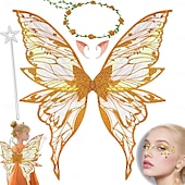 abordables Accessoires et plus-Médiéval Renaissance Ailes Accessoires Ear Cuffs Elfe Fée Papillon Déguisement Femmes Fantaisie Halloween Carnaval Performance LARP Foire de la Renaissance Adulte Plus d'accessoires