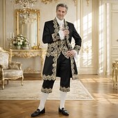 economico Outfit-Retrò Vintage Rococò Lunghezza al ginocchio Pantaloni Gilet Collari falsi Principe Gentiluomo Nobile Costume Per uomo Halloween Carnevale Mascherata Fiera Rinascimentale Festa a tema retrò Adulti