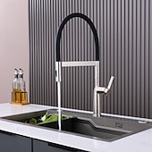 お買い得  キッチン用水栓金具-水栓 - シングルハンドルつの穴 電気メッキ その他 現代コンテンポラリー Kitchen Taps