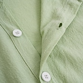  Bărbați Cămașă de in Cămașă minimalistă Aloha Cămașă casual Cămașă din bumbac și in Camașă cu nasturi Copac de cocos Vacanță Stradă Negru Alb Roz Albastru Marin Închis Manșon scurt Rever Vară