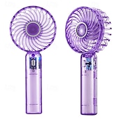olcso Kézi ventilátorok-hordozható mini kézi ventilátor, átlátszó kialakítású kis ventilátor, állítható, USB-s újratölthető, 3 sebességes, nagy teljesítményű ventilátor stílusos gyerekeknek, lányoknak, nőknek, férfiaknak,