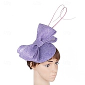 economico Fascinatori-Fascinator Lino Matrimonio Elegante Vintage Carino Con Fiocco Copricapo Copricapo