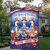 billiga 250:e årsjubileum-USA:s 250-årsjubileum av frihet, trädgårdsflagga, firande av ankor i USA-tema, hattar och flugor, livfull fyrverkeriuppvisning, idealisk patriotisk dekor
