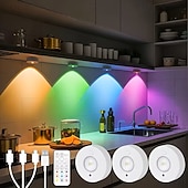 economico Luci del disco-3/6 pezzi luce notturna RGB ricaricabile con telecomando, luce per quadri, 12 modalità di colore per armadio, cucina, bagno, camera da letto, ufficio, illuminazione d'atmosfera