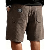 abordables Shorts décontractés-Homme Short gaufré Shorts Short décontracté Avec Poches Taille Élastique Uni À carreaux Confort Respirant Longueur Genou Occasionnel Extérieur Vacances Vacances Mode Noir Blanche Micro-Élastique