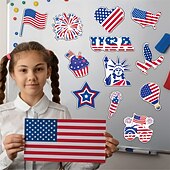 Недорогие США 250-й-Набор магнитов на холодильник ко Дню независимости, персонализированные мягкие магниты, праздничные декоративные магниты, украшения для дверных рамок автомобилей и вечеринок.
