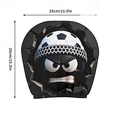 voordelige 250e Verjaardag-2 stuks grappige hoofdsteunhoezen met voetbalhoofd-uitdrukking voor in de auto, gemaakt van non-woven polyester, universele pasvorm, wasbaar, eenvoudig te installeren, perfect voor roadtrips of