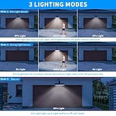 abordables Appliques d'extérieur-Lot de 2 appliques murales extérieures étanches, intelligentes et à détecteur de mouvement, avec 36 LED 5630 haute luminosité, 3 modes d'éclairage, lampes LED multifonctionnelles pour jardin, cour,