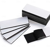 זול אספקה לבית-50 יחידות סרט וו ולולאה עמיד לשימוש חוזר עם גב דבק חזק - ללא צורך בקידוח, הסרה ללא נזק - אידיאלי לתליית תמונות, שלטים, מודעות - מתאים לשימוש בבית, במשרד ובסדנה