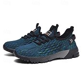 abordables Baskets Décontractées-Chaussures de sport pour hommes, en maille bleu marine, respirantes et flexibles, idéales pour la course, la marche et les activités de plein air décontractées.