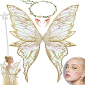 abordables Accessoires et plus-Médiéval Renaissance Ailes Accessoires Ear Cuffs Elfe Fée Papillon Déguisement Femmes Fantaisie Halloween Carnaval Performance LARP Foire de la Renaissance Adulte Plus d'accessoires